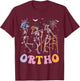 Ortho Squad Halloween Pumpkin Dancing Orthopedic Skeletons T-Shirt - T-Shirt | Maroon