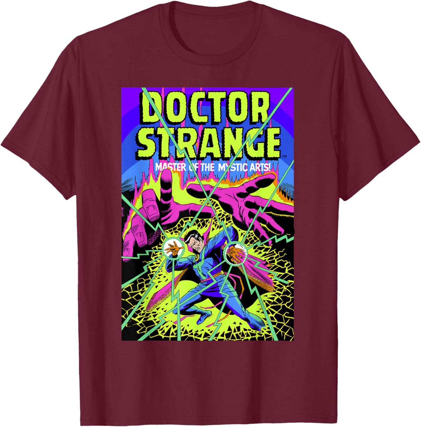 Marvel Doctor Strange Mystic Arts Neon Graphic T-Shirt - T-Shirt | Maroon