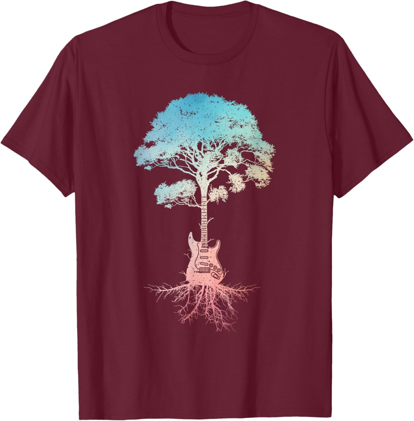 Guitar Art Women Guitar Player Rockstar Guitarist T-Shirt - T-Shirt | Maroon