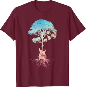 Guitar Art Women Guitar Player Rockstar Guitarist T-Shirt - T-Shirt | Maroon