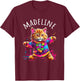 Madeline Dancing Kitty Cat Design for Girls Name Madeline T-Shirt - T-Shirt | Maroon