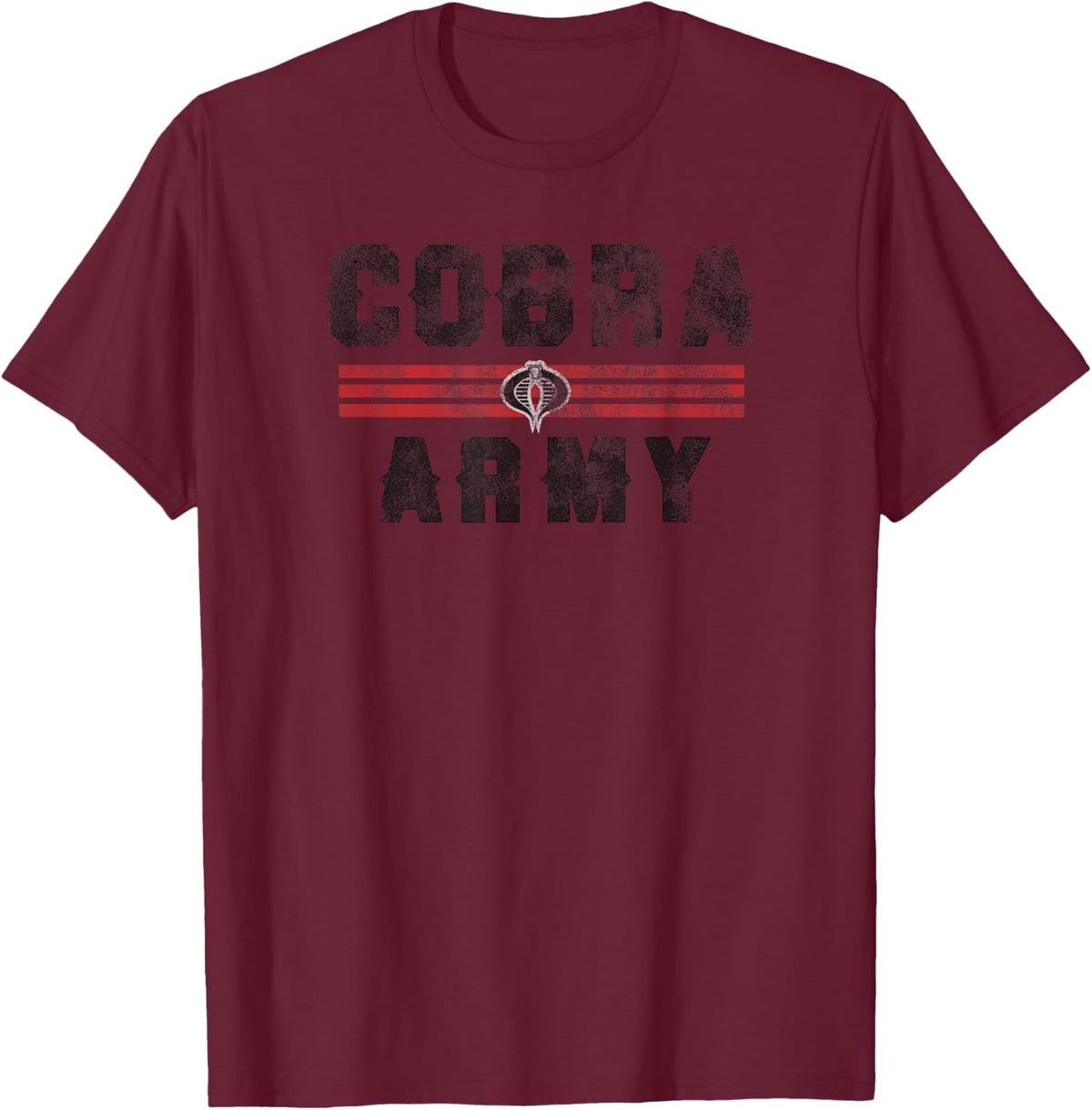 G.I. Joe A Real American Hero Cobra Army Distressed Logo T-Shirt - T-Shirt | Maroon