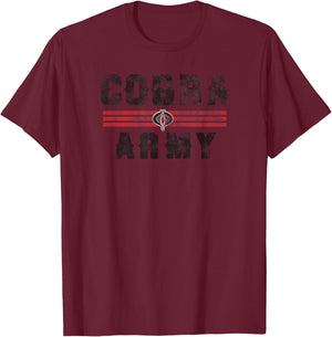 G.I. Joe A Real American Hero Cobra Army Distressed Logo T-Shirt - T-Shirt | Maroon
