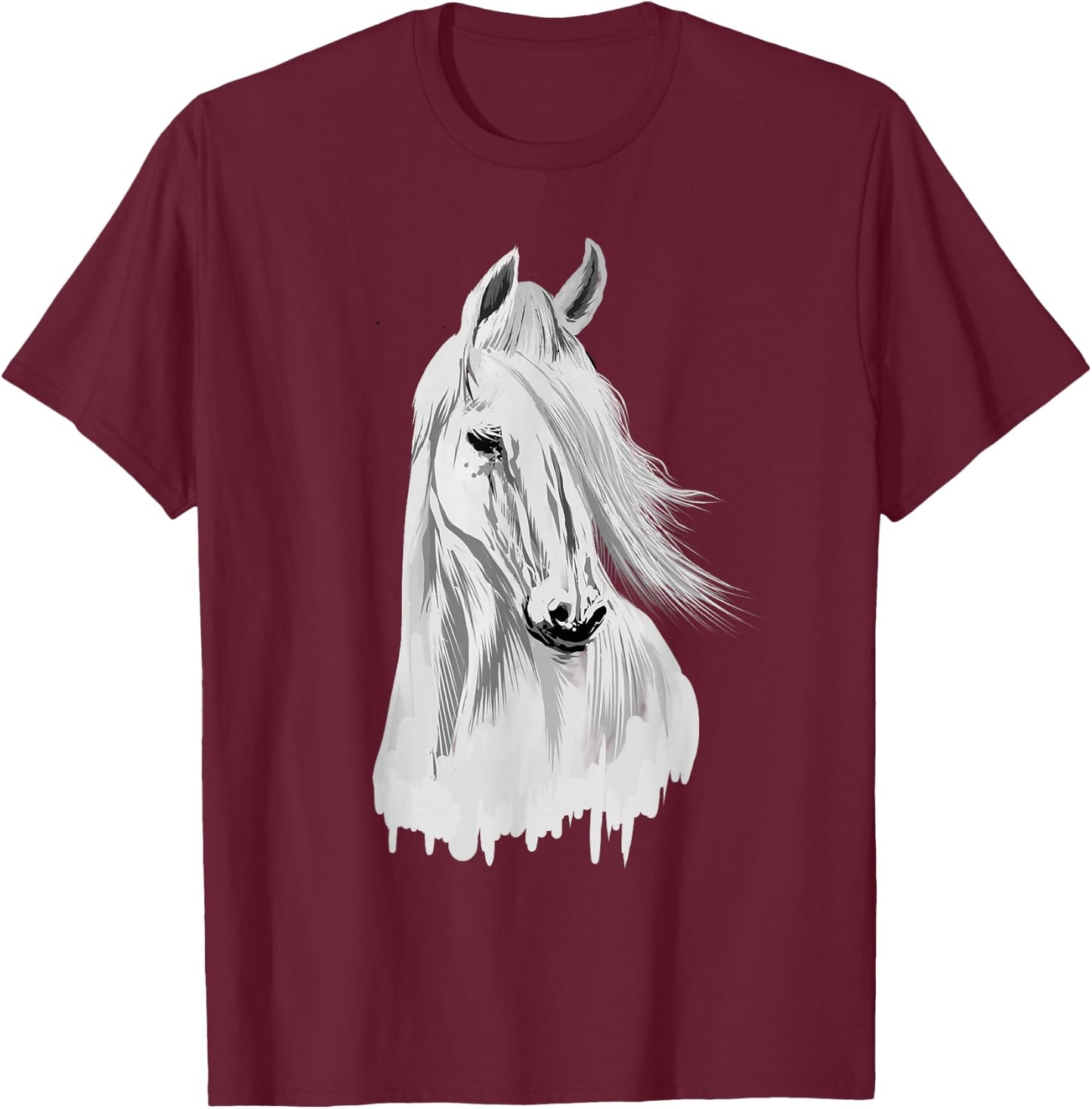 Horse Head Funny Equestrian Animal Lover Gift Men Women Kids T-Shirt - T-Shirt | Maroon