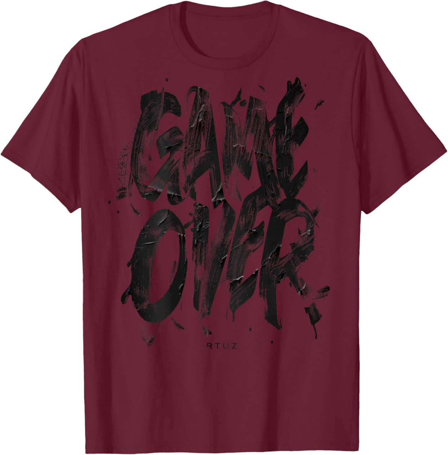 Hip Hop Vintage Hipster Edgy Urban Y2K Back Print Streetwear T-Shirt - T-Shirt | Maroon