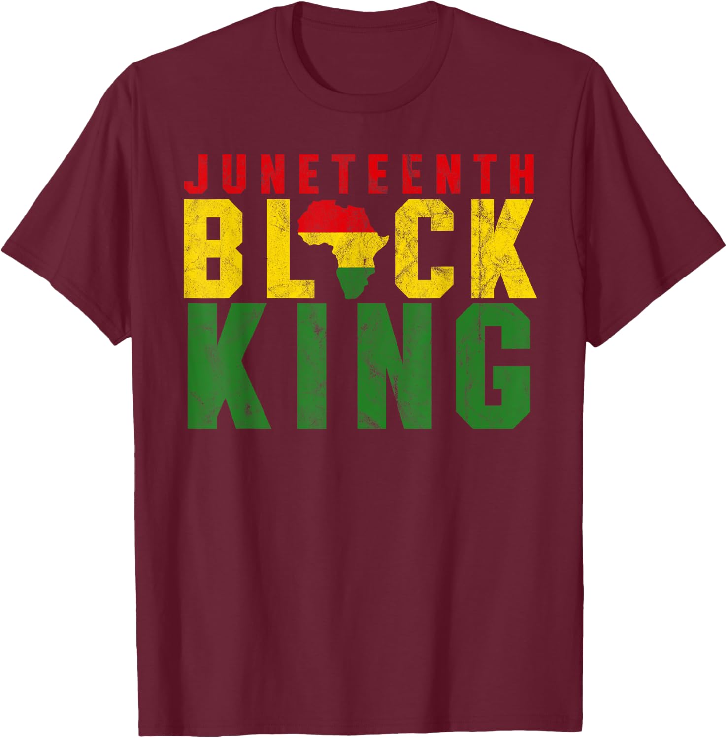 Juneteenth Black King Emancipation Day Melanin Black T-Shirt - T-Shirt | Maroon