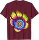 Tie Dye Animal Shirt Cat Dog Paw Print Shirt For Pet Lover Women Girls Kids T-Shirt - T-Shirt | Maroon