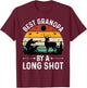 Best Grandpa By a Long Shot Hunting Fathers Day Retro Sunset T-Shirt - T-Shirt | Maroon