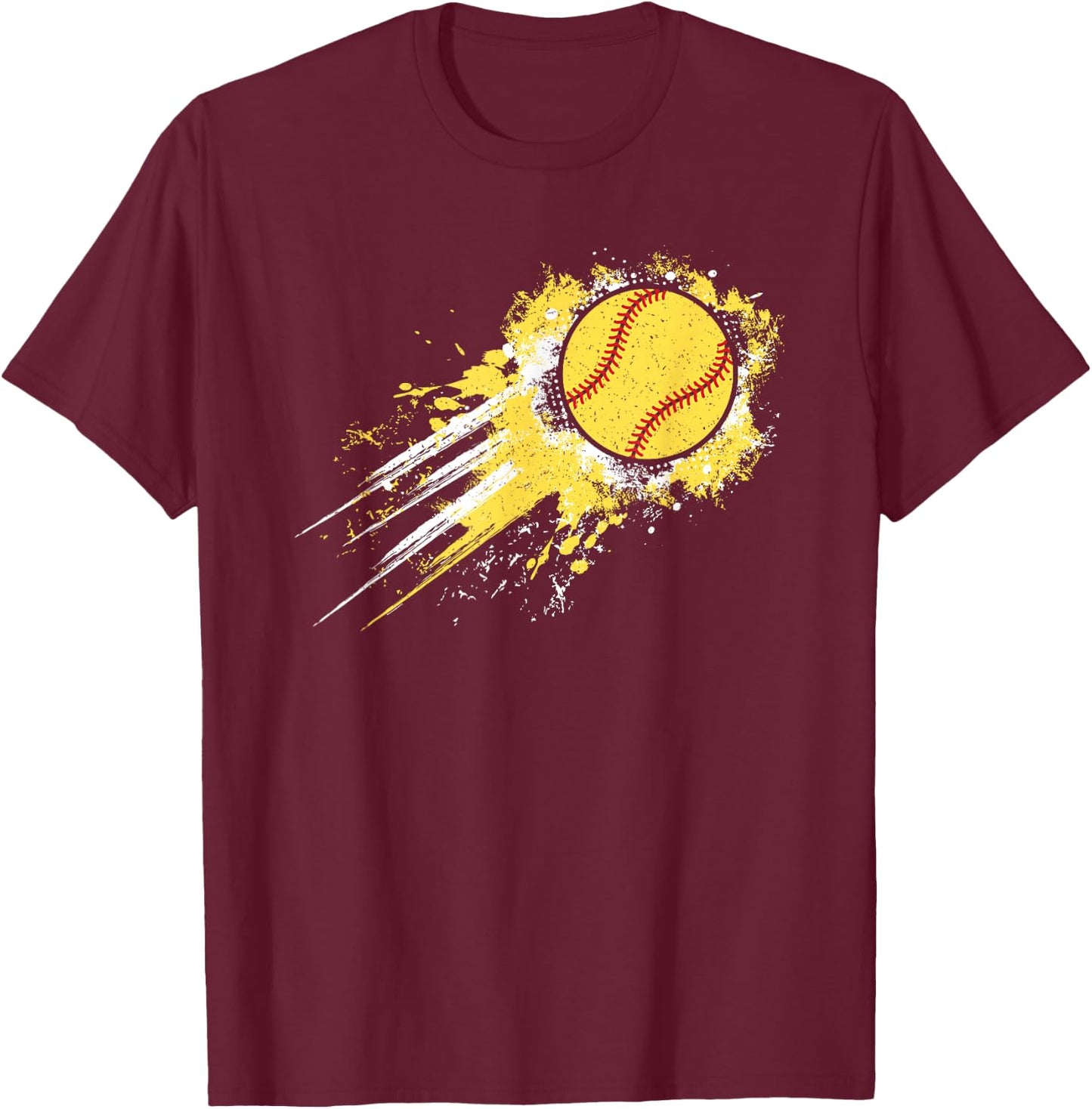 Softball Player Vintage Softball Lover Men Boys Kids T-Shirt - T-Shirt | Maroon