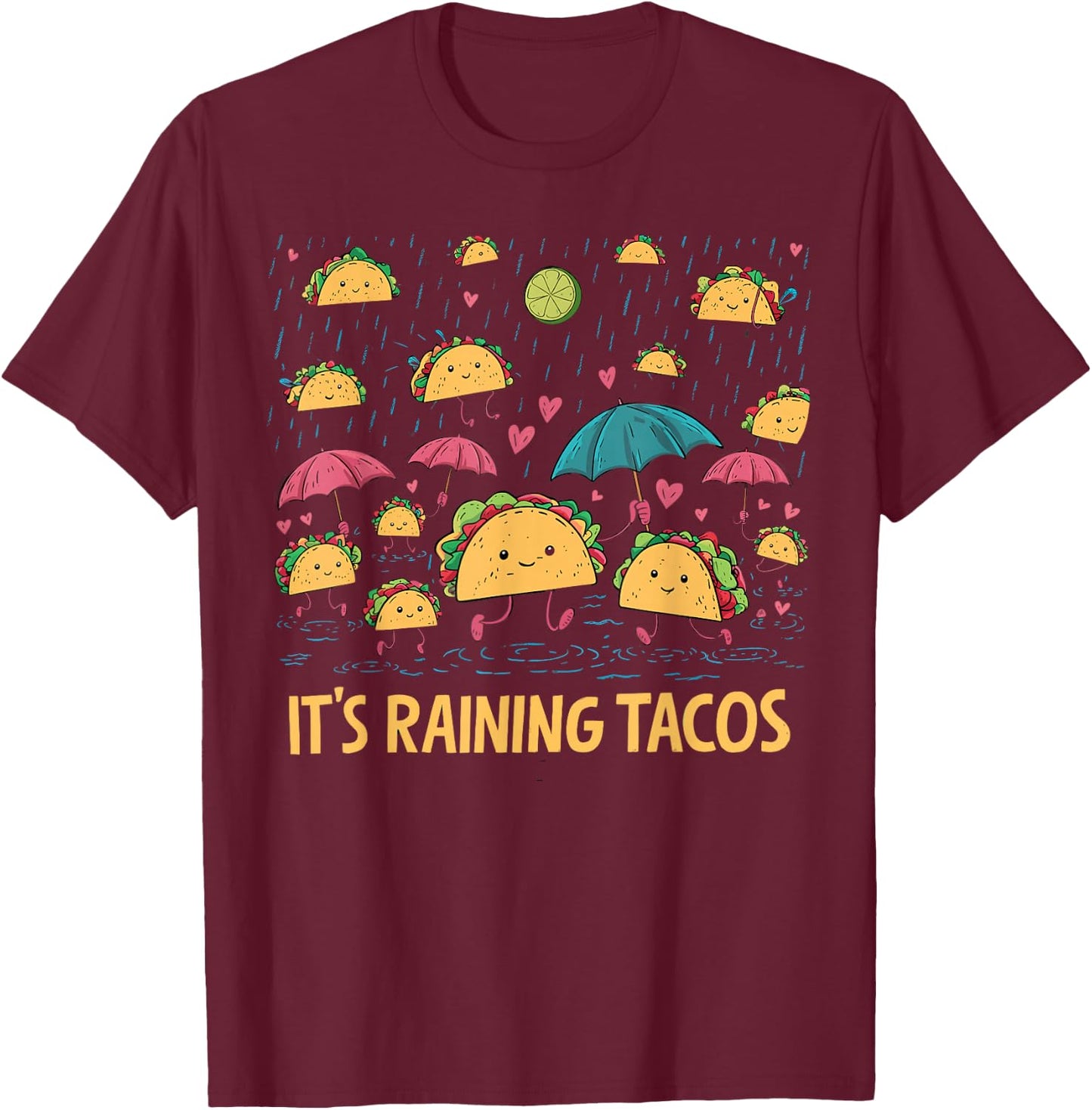 It's Raining Tacos Funny Taco Lovers kids girls boys T-Shirt - T-Shirt | Maroon
