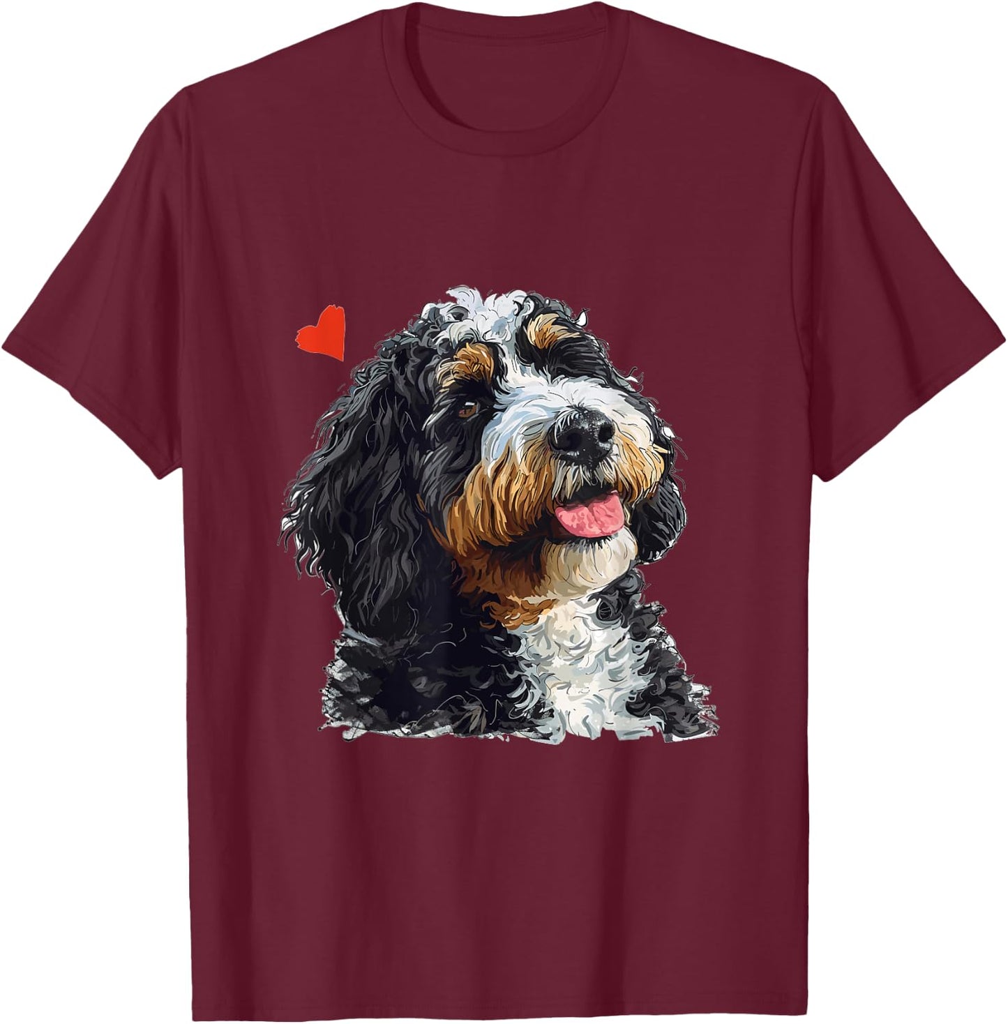 Bernedoodle Dog Breed Pet Cute Bernedoodle Graphic Women Kids T-Shirt - T-Shirt | Maroon