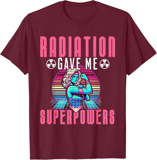 Cancer Designs by MCG.Co -Adult Cancer Awareness - Black, Small, Short Sleeve, Modern Classic, , Cartoon Text T-Shirt - T-Shirt | Maroon