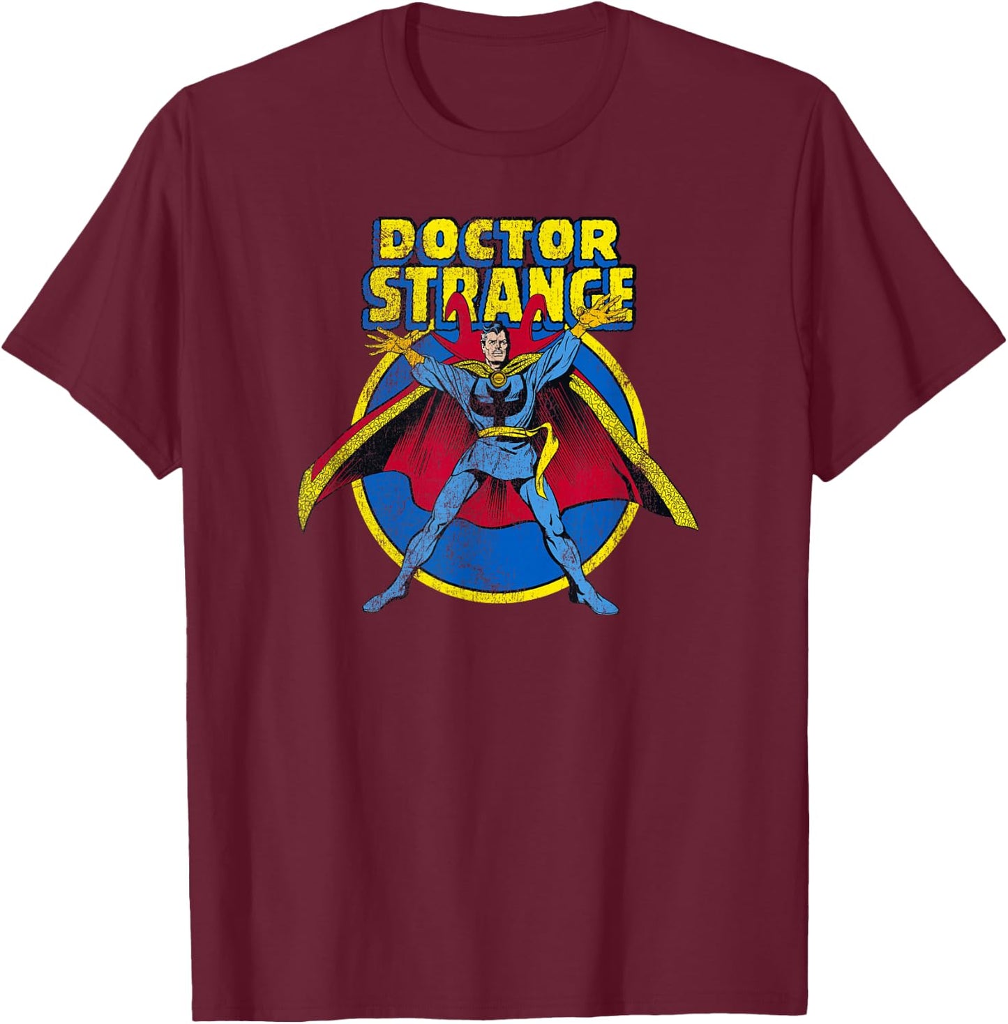 Marvel Comics Retro Doctor Strange Vintage Sorcerer Logo T-Shirt - T-Shirt | Maroon