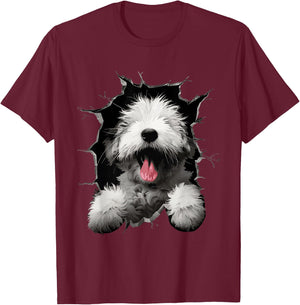 Old English Sheepdog T-Shirt - T-Shirt | Maroon