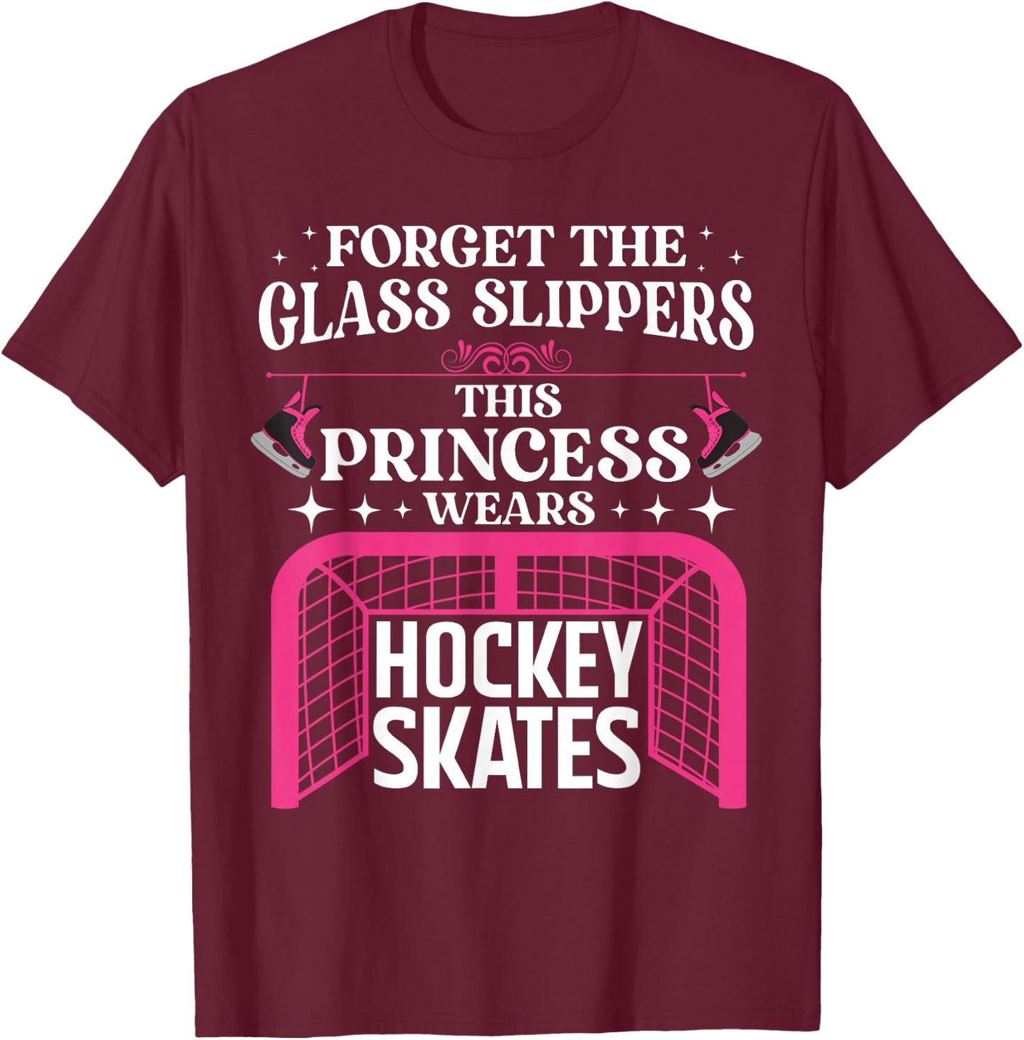 Funny Ice Hockey Art Girls Ice Hockey Player Lover T-Shirt - T-Shirt | Maroon