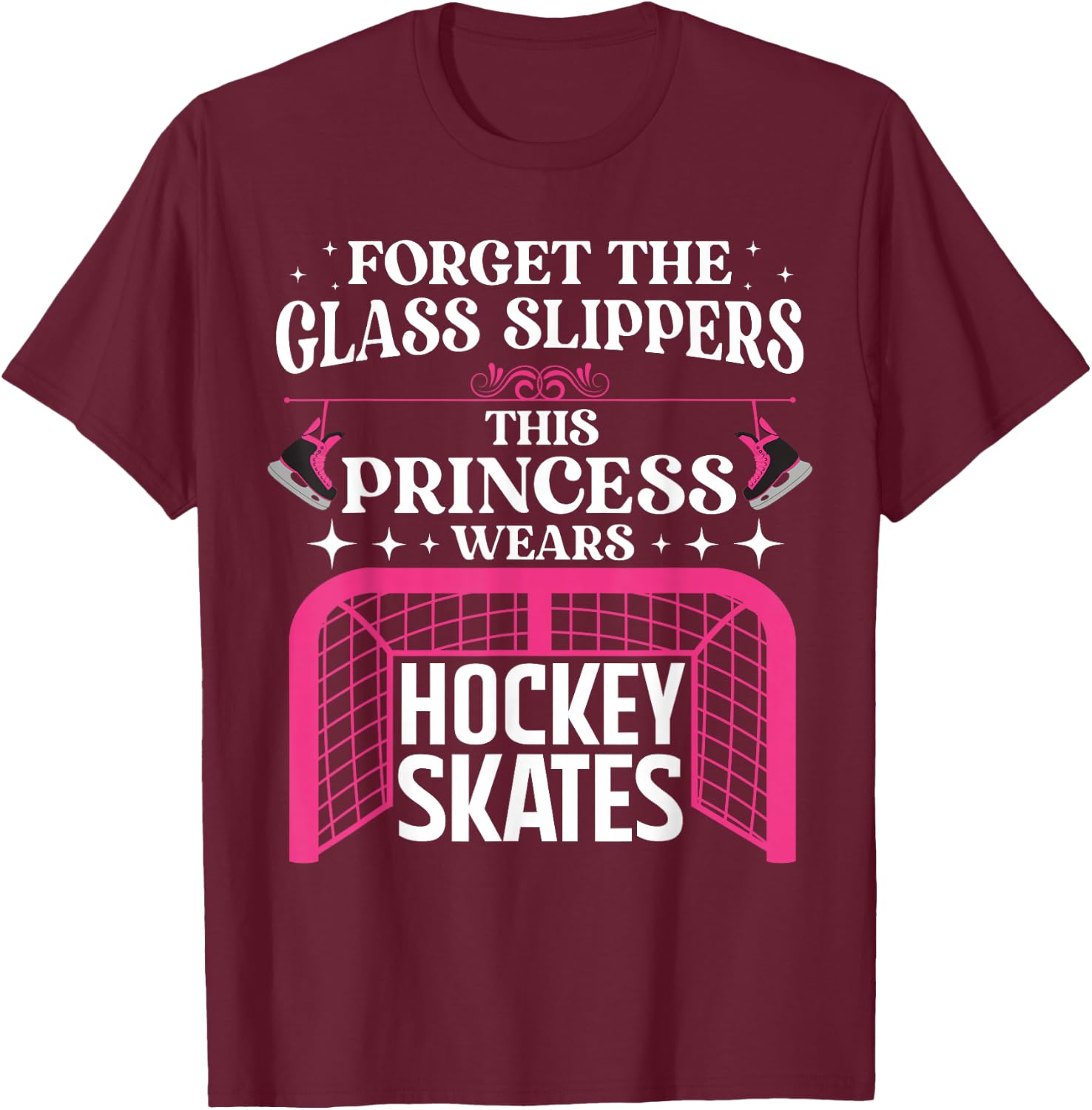 Funny Ice Hockey Art Girls Ice Hockey Player Lover T-Shirt - T-Shirt | Maroon