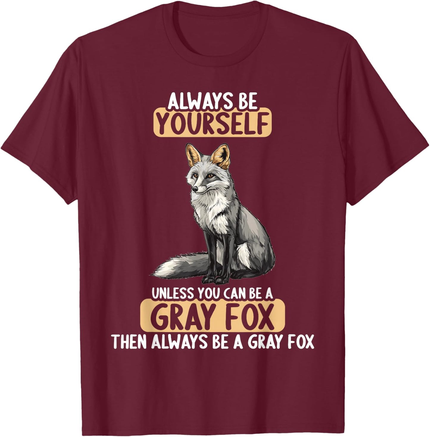 Gray Foxes Gray Fox T-Shirt - T-Shirt | Maroon