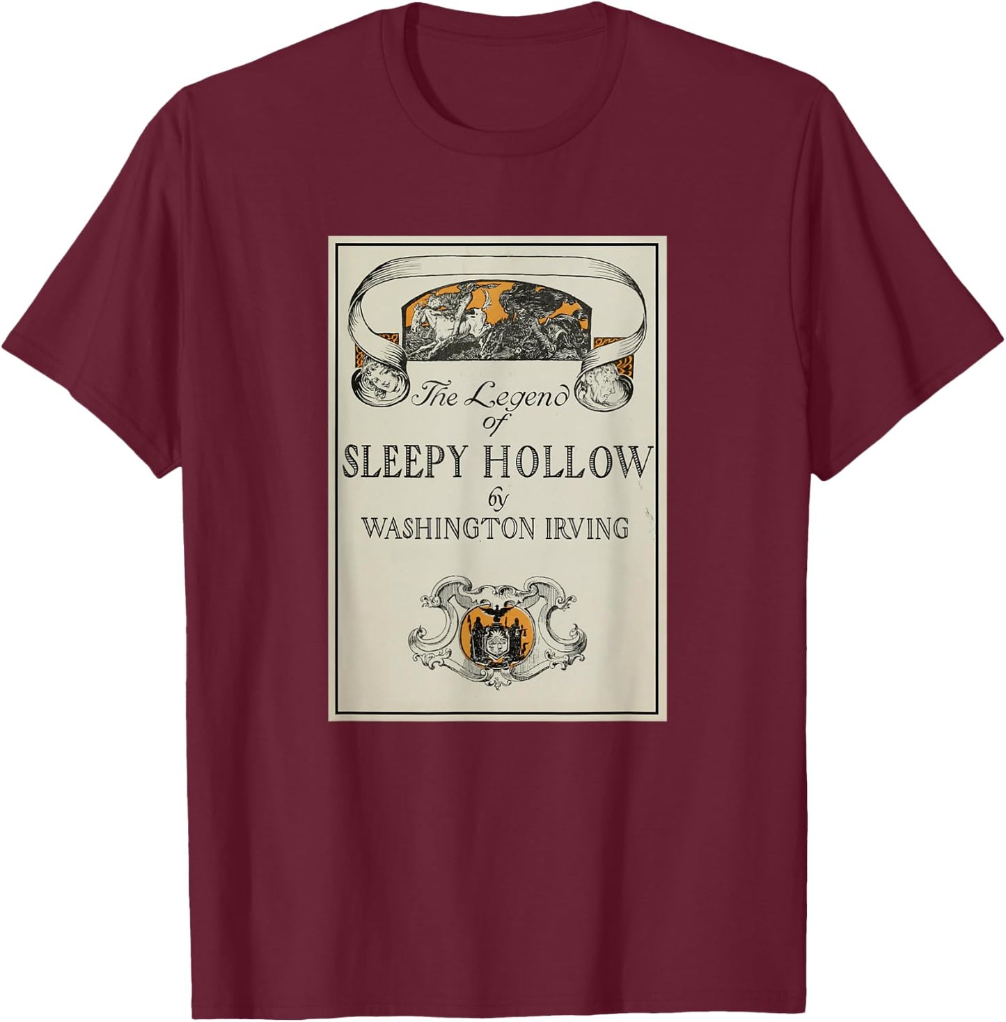 The Legend of Sleepy Hollow Title Page T-Shirt - T-Shirt | Maroon