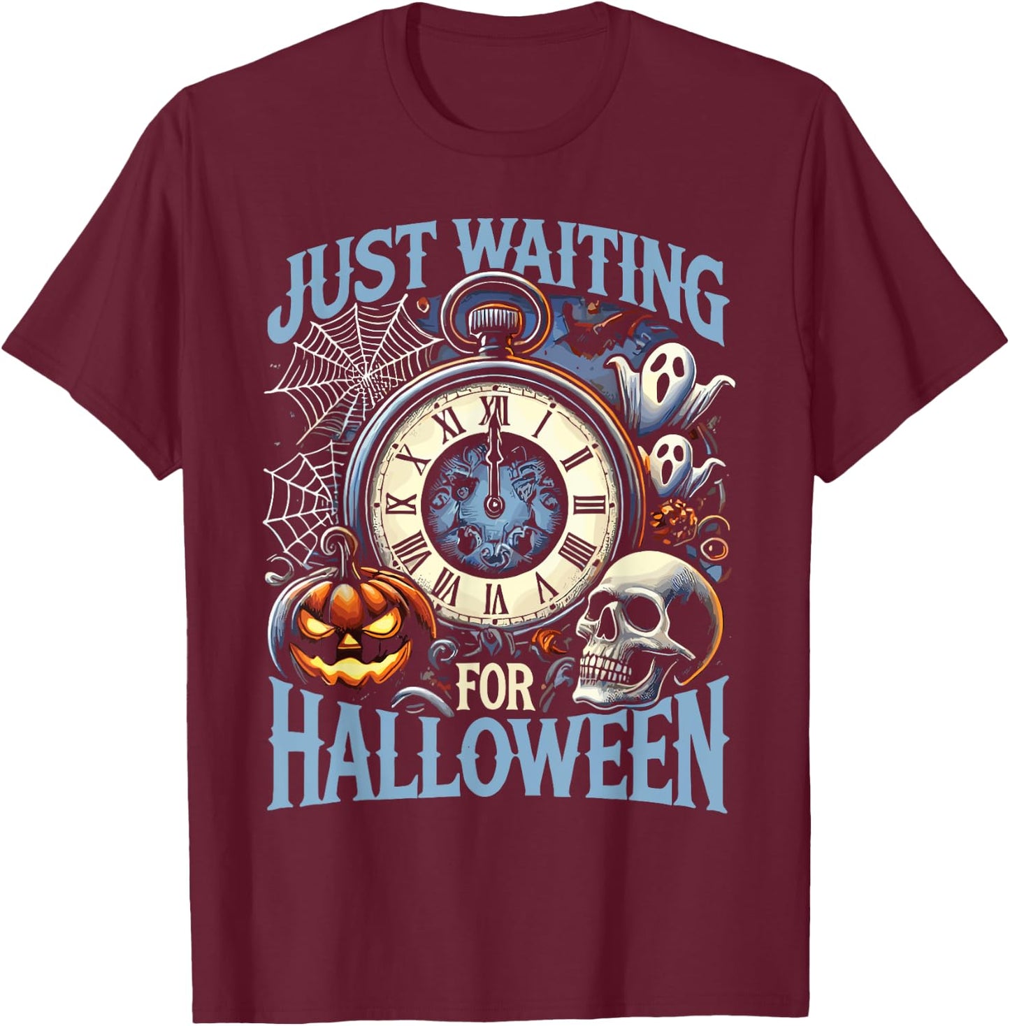 Halloween Summer Just Waiting For Halloween Summerween T-Shirt - T-Shirt | Maroon