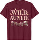 Wild Auntie Wildflower Watercolor Floral 1st Birthday Aunt T-Shirt - T-Shirt | Maroon