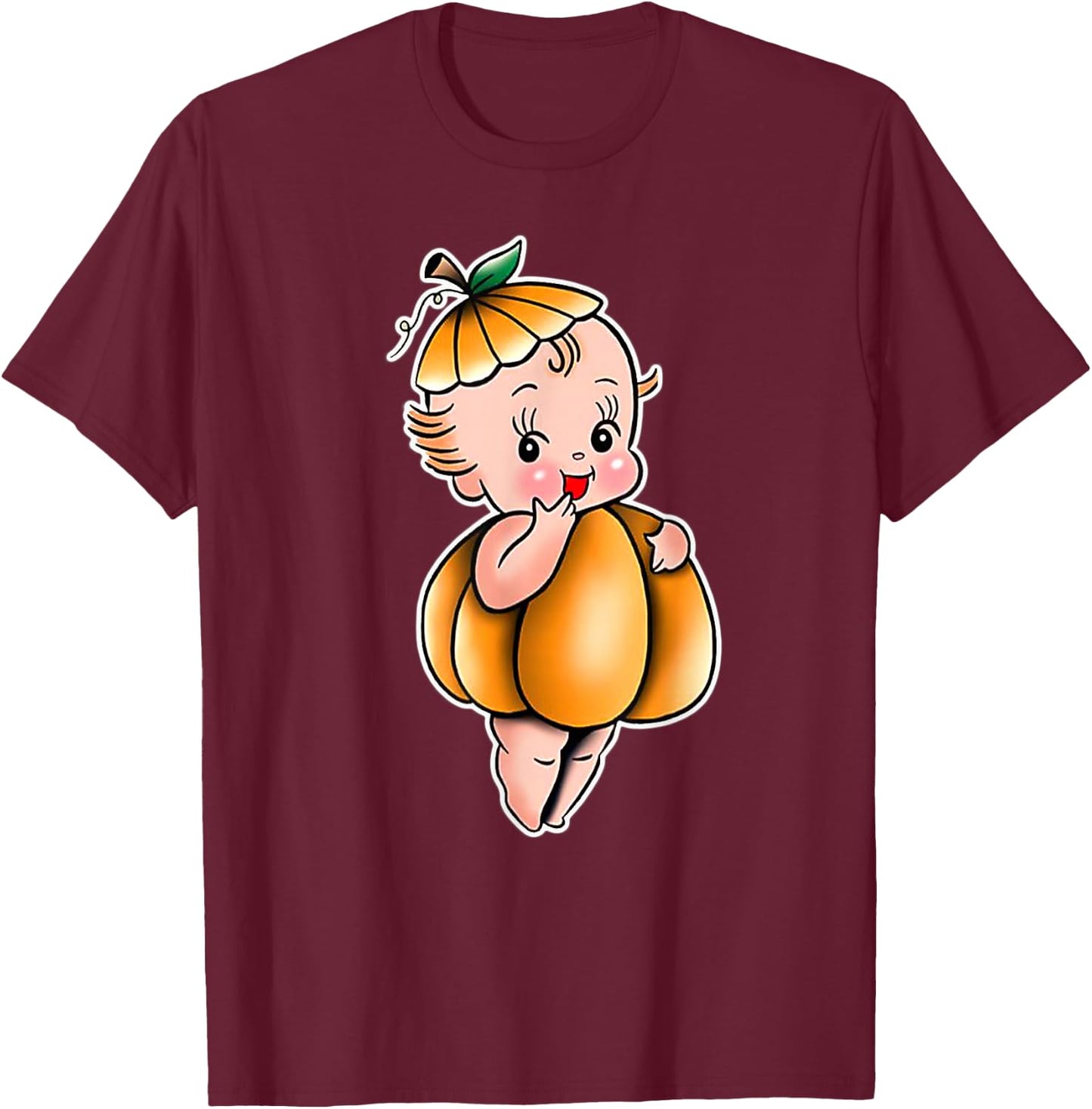 Kewpie Baby Pumpkin T-Shirt - T-Shirt | Maroon