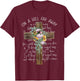 On A Hill Far Away Cross Flower T-Shirt - T-Shirt | Maroon