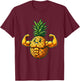 Funny Muscular Pineapple with Abs T-Shirt - T-Shirt | Maroon