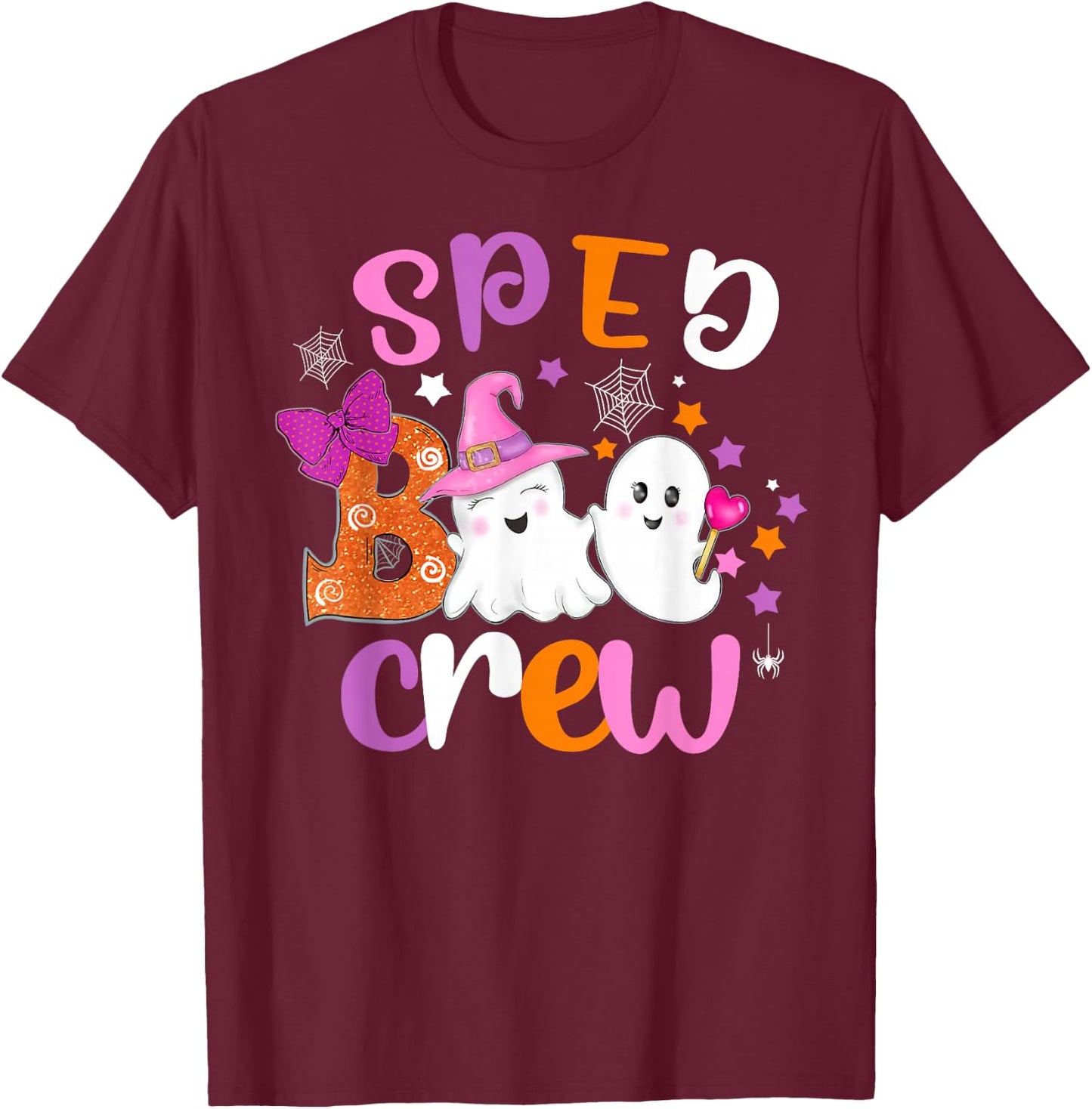 SPED Boo Crew Halloween Speech Therapy shirt SPED Halloween T-Shirt - T-Shirt | Maroon