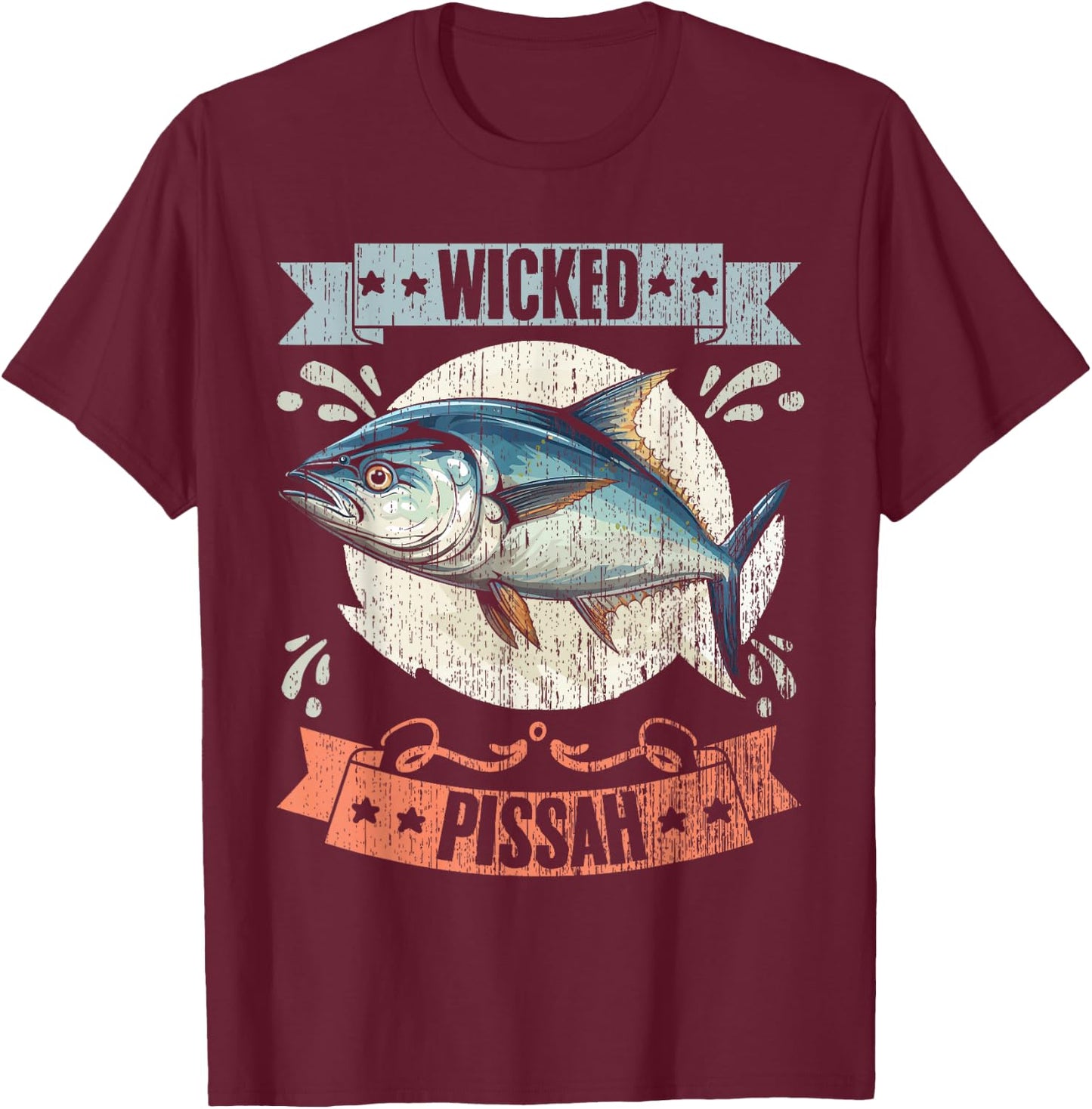 Wicked Pissah Retro Tuna Whisperer Tuna Fisherman Tuna Lover T-Shirt - T-Shirt | Maroon