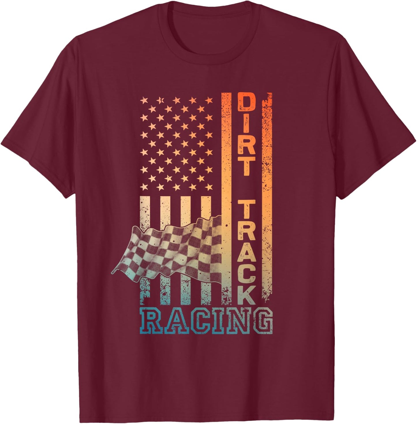 Cool Dirt Track Racing Art Women Dirt Racing Lover T-Shirt - T-Shirt | Maroon