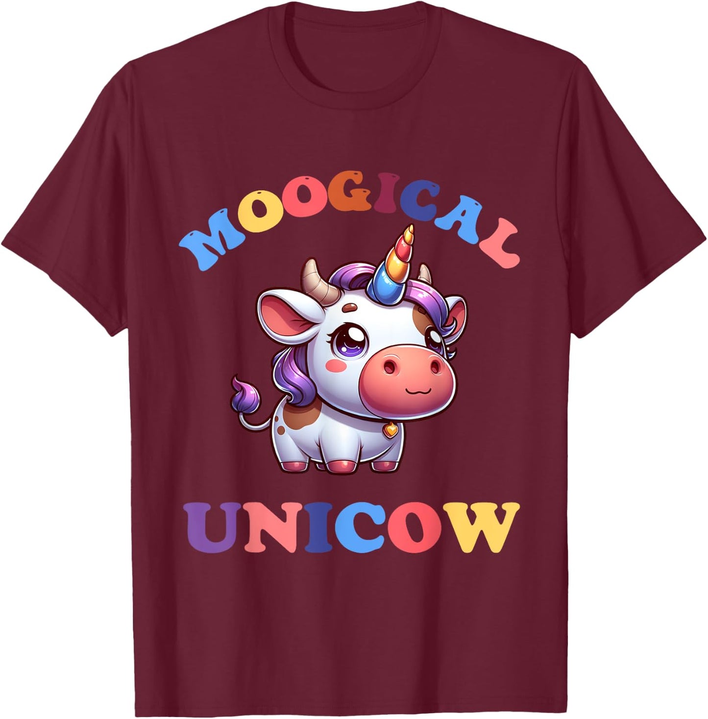 Moogical Unicow Funny Shirts Dairy Farmer Cattle Rancher T-Shirt - T-Shirt | Maroon