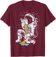 Astronaut Reading Book Space Galaxy Bookworm Men Women Kids T-Shirt - T-Shirt | Maroon