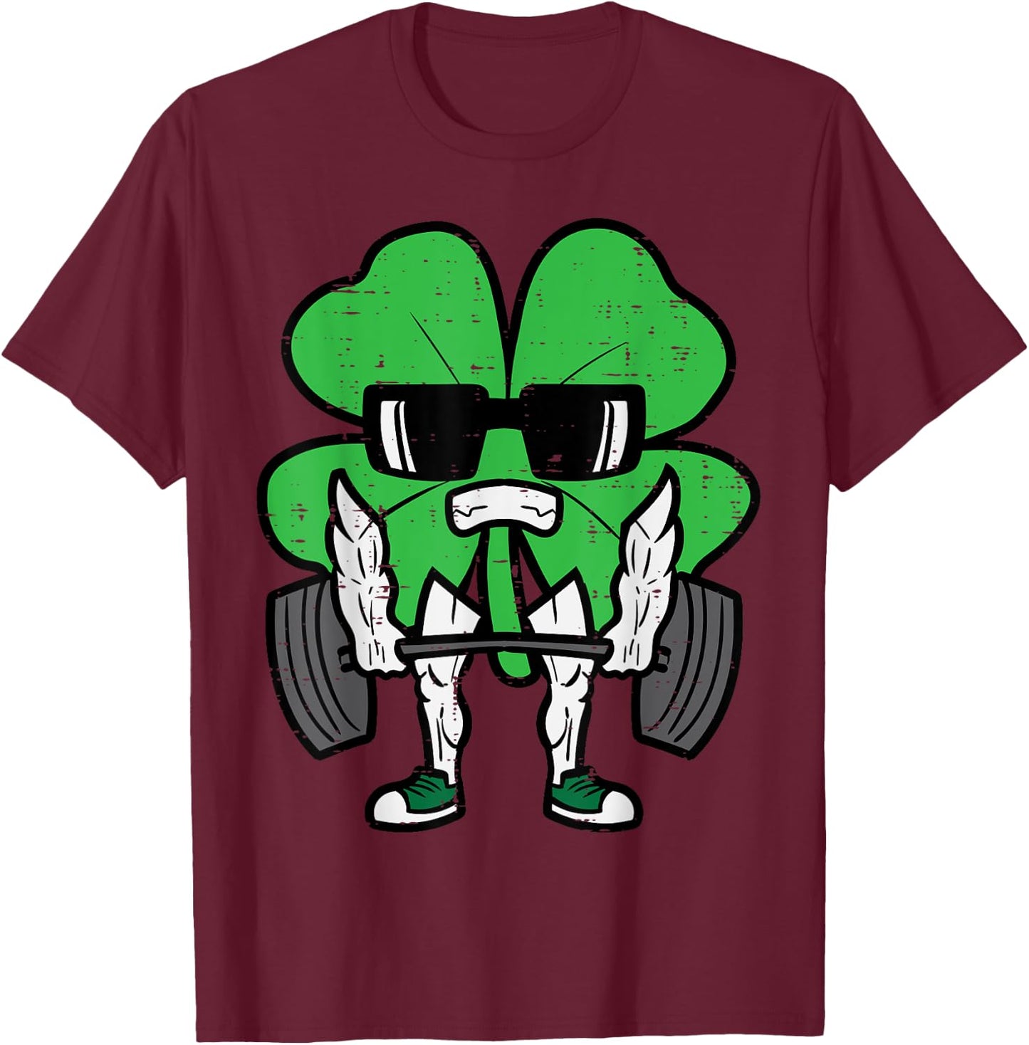 St Patricks Day Weightlift Saint Paddys Gym Men Women Kids T-Shirt - T-Shirt | Maroon