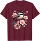 Chickadee Blossom Spring Birdwatching Bird Lover Cute T-Shirt - T-Shirt | Maroon