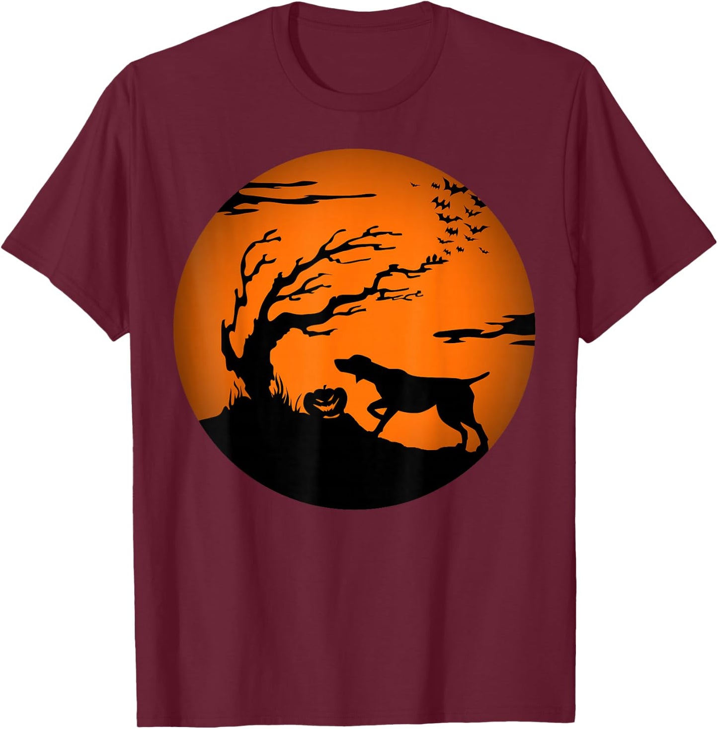 GSP Halloween German Shorthaired Pointer T-Shirt - T-Shirt | Maroon