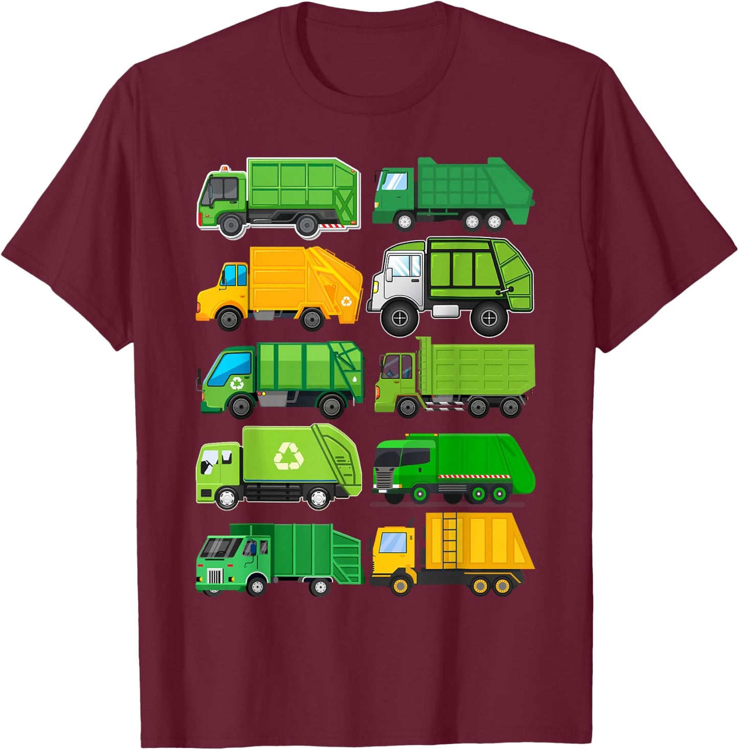 Recycling Trash Garbage Truck Kids Birthday Gifts Earth Day T-Shirt - T-Shirt | Maroon