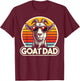 Retro Vintage Goat Dad Best Goat Daddy Funny Father's Day T-Shirt - T-Shirt | Maroon