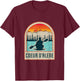 Vintage Sunset Lake Coeur d'Alene Idaho Kayaking Paddle T-Shirt - T-Shirt | Maroon