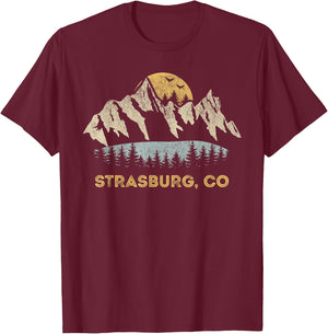 Strasburg Colorado Mountain Sunset Sunrise CO T-Shirt - T-Shirt | Maroon