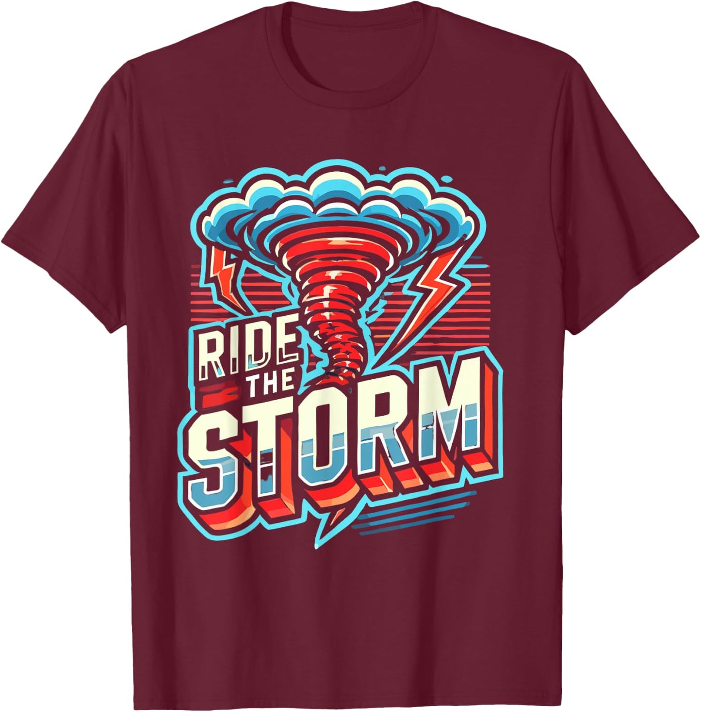 Tornado Costume Tornado Chasers Storm Hunter Storm Tornado T-Shirt - T-Shirt | Maroon