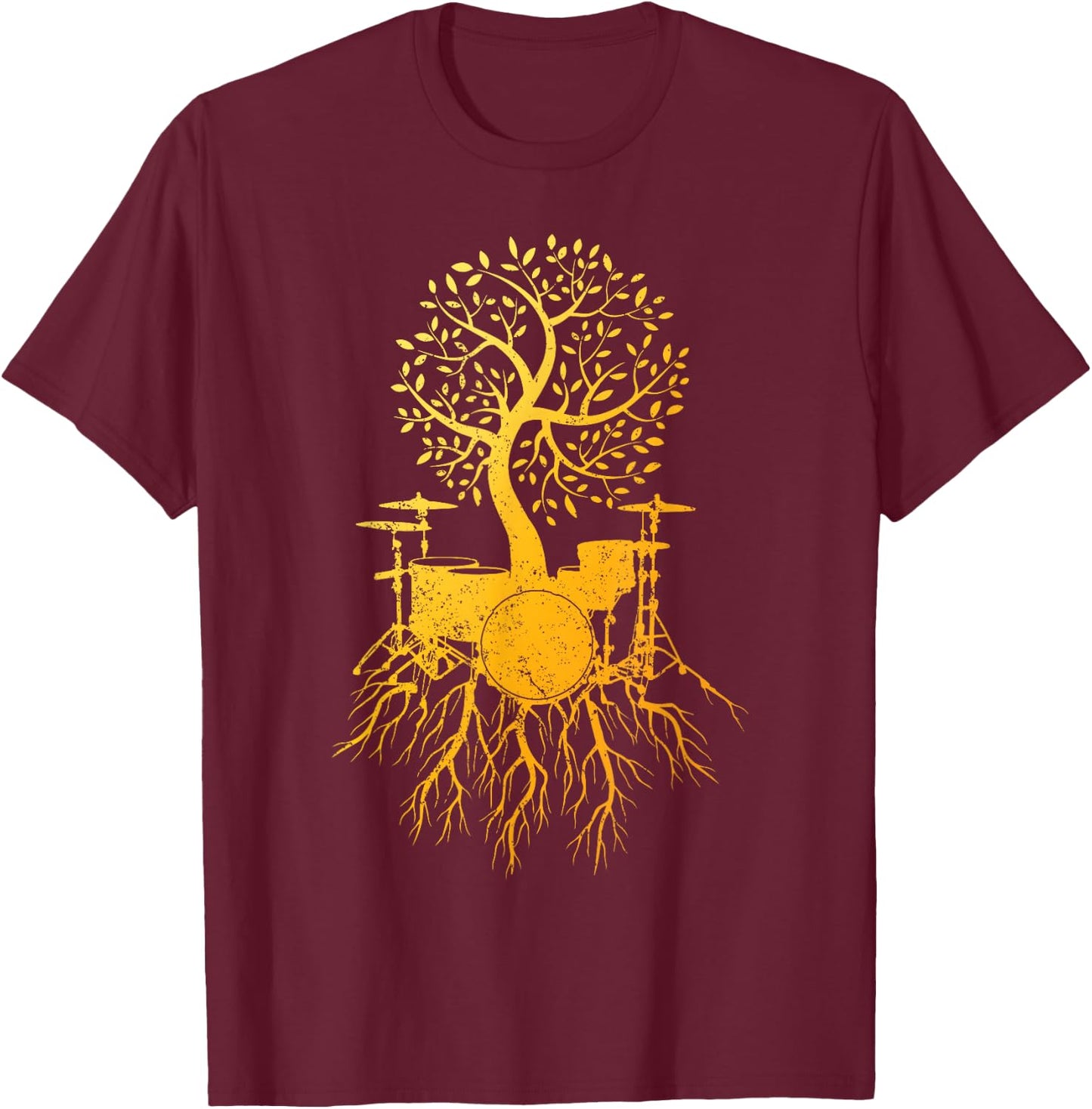 Cool Drum Set Art Women Drummer Music Drumming Lover T-Shirt - T-Shirt | Maroon