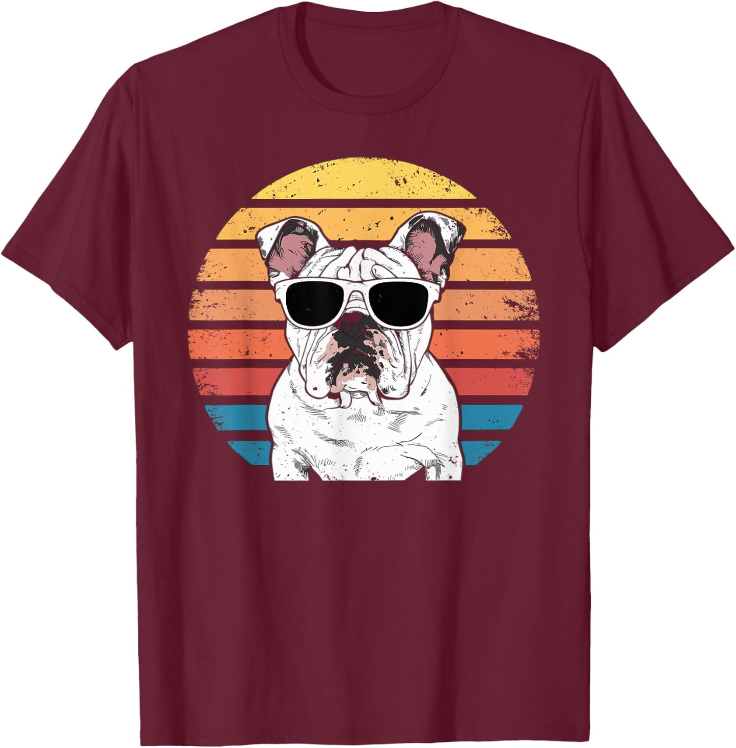 Vintage English Bulldog T-Shirt - T-Shirt | Maroon