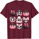 Cute Coquette Halloween Bows Black Pink Halloween Girl Women T-Shirt - T-Shirt | Maroon