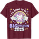 I'm Going To Be Big Cousin 2025 Unicorn Rainbow Donut Girls T-Shirt - T-Shirt | Maroon