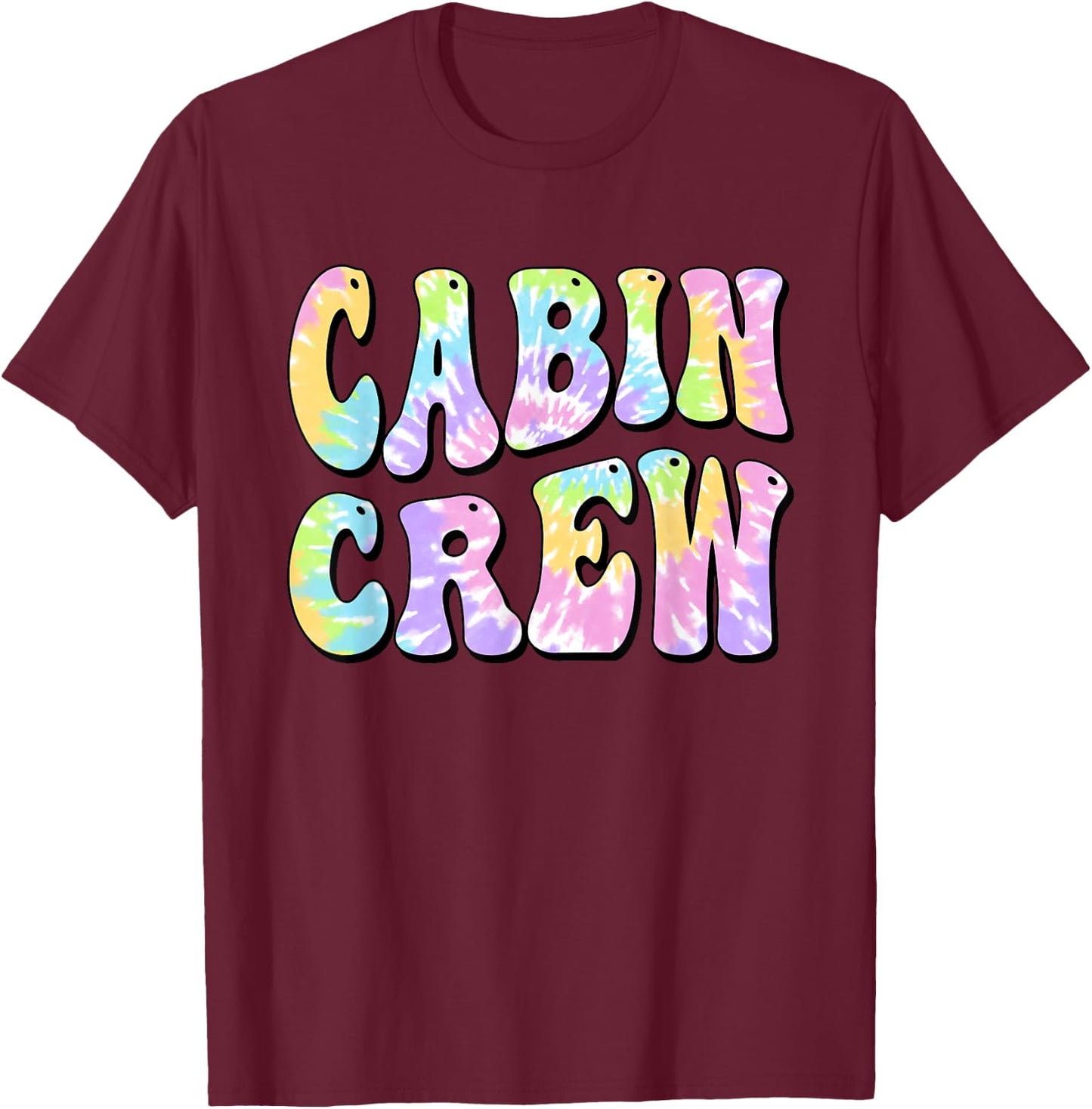 Cabin Crew Summer Mountain Lake Vacation Women Girl Kids T-Shirt - T-Shirt | Maroon