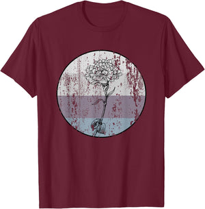 Carnation Flower Shirt Vintage Nature Lover Earth Day Gift T-Shirt - T-Shirt | Maroon