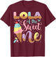 Lola Of The Sweet One Ice Cream 1St Birthday Party T-Shirt - T-Shirt | Maroon