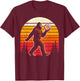 Donut bigfoot funny sasquatch holding donuts retro vintage T-Shirt - T-Shirt | Maroon