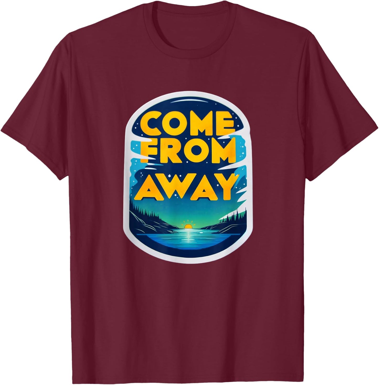 StageNotes Come From Newfoundland CFA Away Musical Theatre , Small, Black T-Shirt - T-Shirt | Maroon