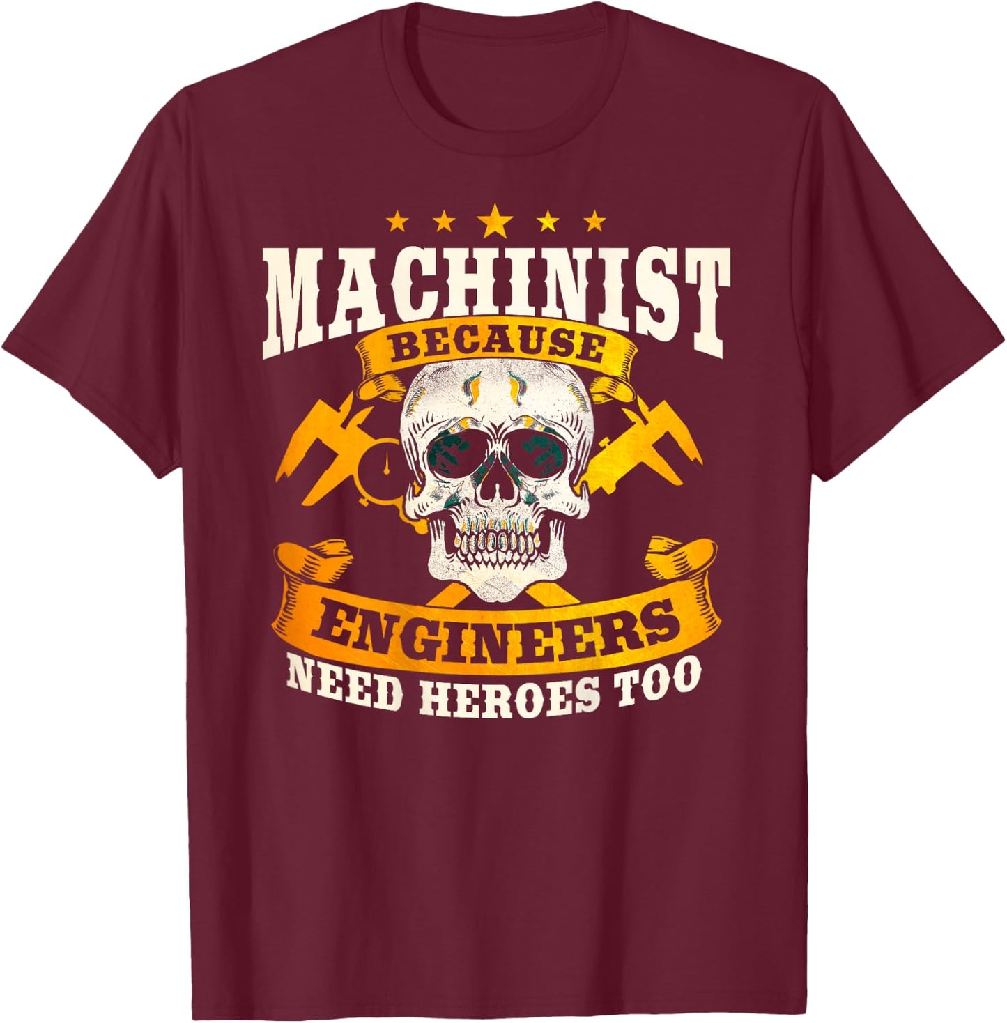 Machinist Gifts Design On Back Of Clothing T-Shirt - T-Shirt | Maroon